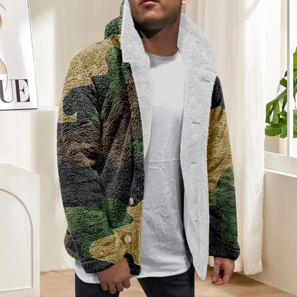 Men'S Winter Zipper Hooded Fleece Sweatshirt With Patch Pocket Casual Jacket - Image 13