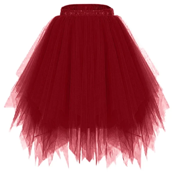 Women's Fashion Solid Color Half Skirt Party Ballet Puff Skirt Mesh Skirt - Image 97