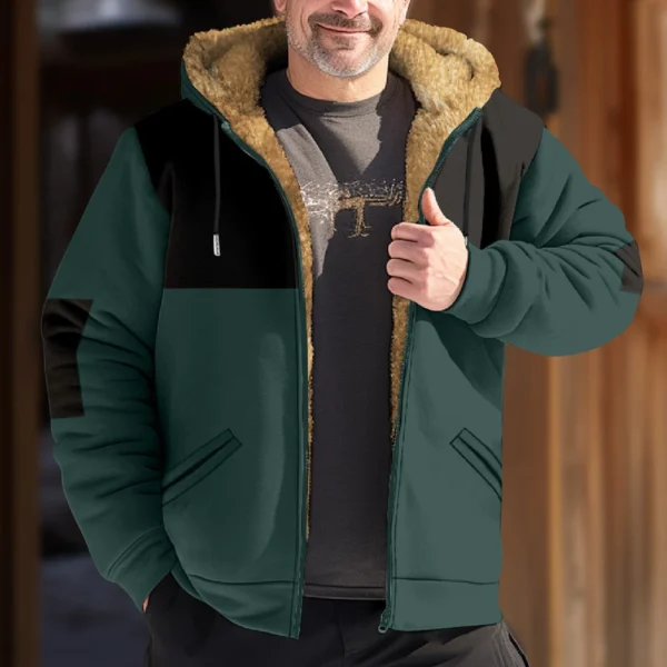 Men's Winter Print Jacket Men's Casual Trend Zipper Hooded Jacket - Image 25