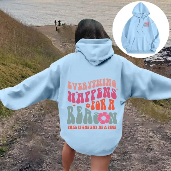 NOTHING IS REA Women's Round Neck Long Sleeve Butterfly Print Top Hooded - Image 30