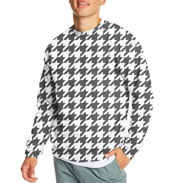 Men's Casual Fashion Comfortable Plaid Round Neck Pullover Sweatshirt Sweatshirt - Image 14