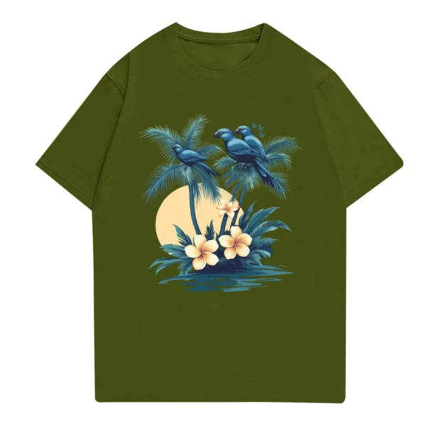 Men's Stand Collar Short Sleeve Shirt Loose Leisure Holiday Shirt Man - Image 16