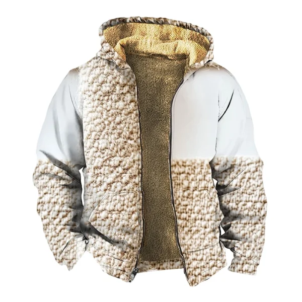 Men's Thickened Button Double Pocket Jacket With Pocket Insert Cotton Jacket - Image 5