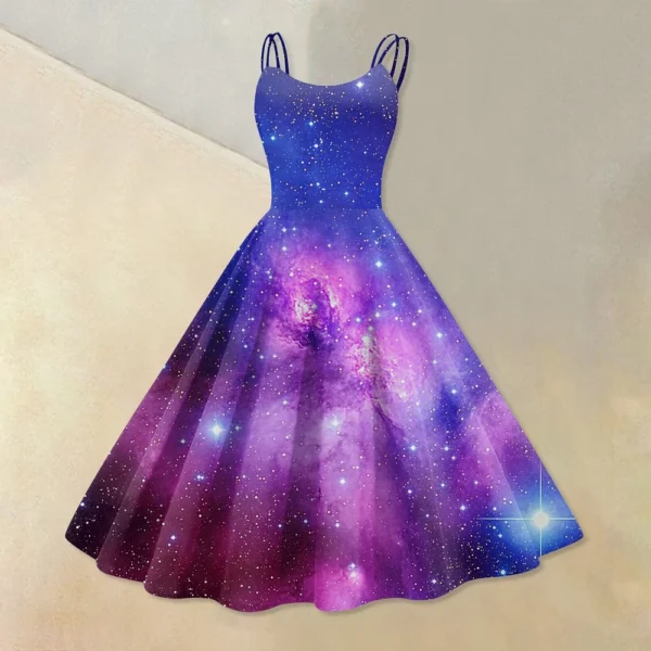 Women's Fashion  Printed Sexy Strapless Gothic Cocktail Dress Punk, Vintage - Image 19