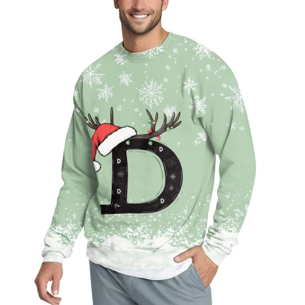 Men's Casual Fashion Comfortable Christmas Printed Round Neck Pullover - Image 12