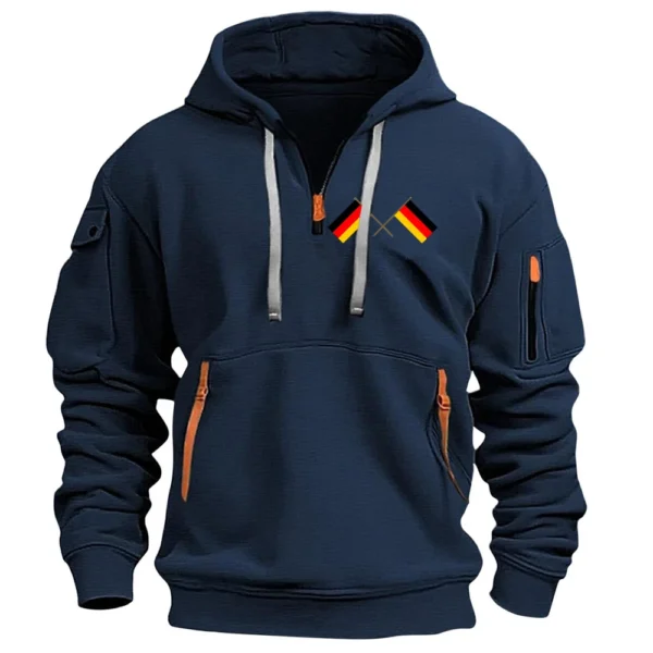 Men's Printed Sweatshirt Hoodie Zipper Arm Pocket Cardigan Men's Sports Large - Image 29