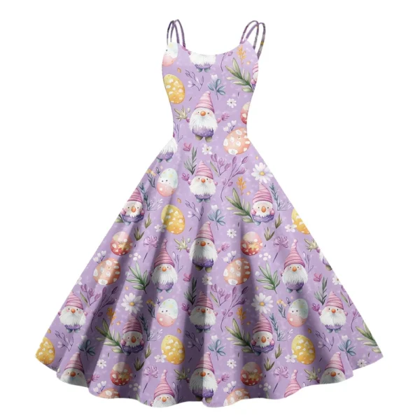 Women's Easter Printed Loose Fashion Dresses Casual Sundresses Summer Dress - Image 9