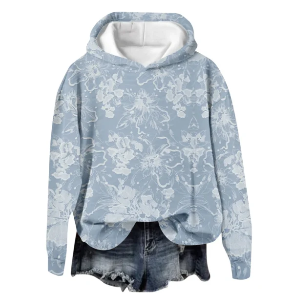 Women's Tops Sweatshirt Print Round Neck Hooded Casual - Image 32