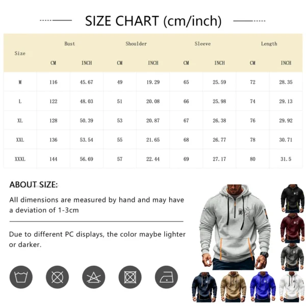 Men's Printed Sweatshirt Hoodie Zipper Arm Pocket Cardigan Men's Sports Large - Image 21