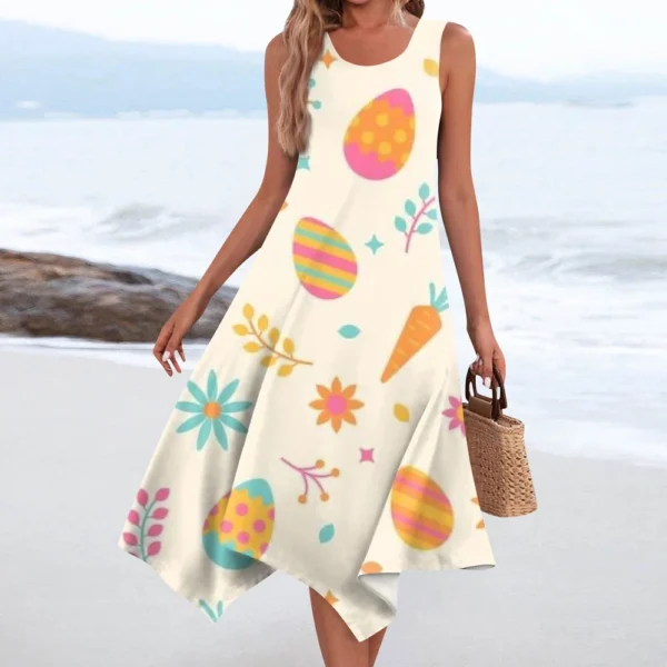 Women's Dresses Fashion Loose Easter Summer Casual Printed Sundresses Dress - Image 13