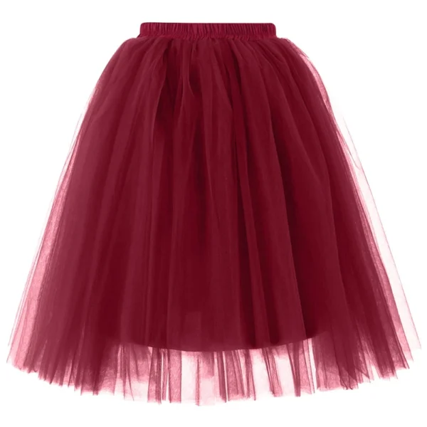 Women's Fashion Solid Color Half Skirt Party Ballet Puff Skirt Five Layer Mesh - Image 46