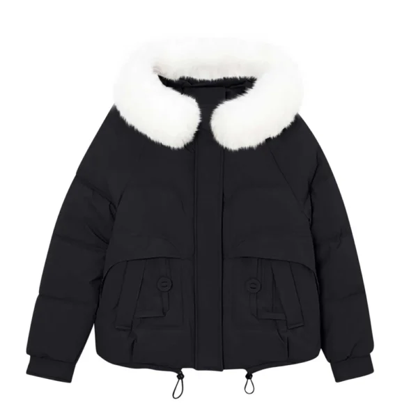 Winter Thickened Cotton-padded Jacket For Age Reduction, Largecollar, Hooded - Image 11