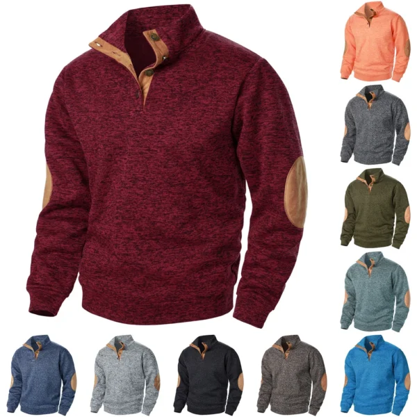 Men's Standing Collar Sweatshirt Is Outdoor Casual Sweaters Tops