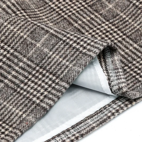 2024 Women's high-waisted plaid skirt tight pencil wool mini skirt - Image 7