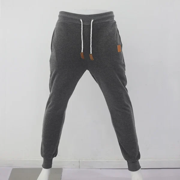Men's Fleece Active Retro Casual Leg Tied Pants Mens Sweatpants with Pockets - Image 8