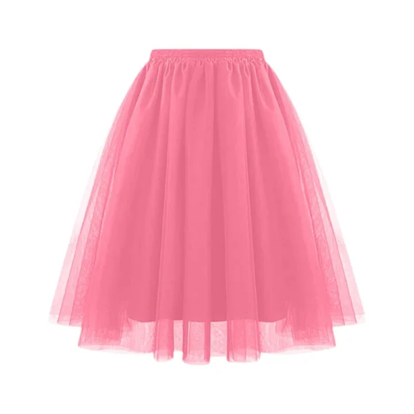 Women's Fashion Solid Color Half Skirt Party Ballet Puff Skirt Mesh Skirt - Image 56