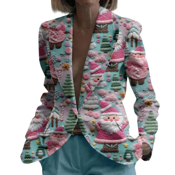 Unisex Winter Christmas Prints Suit Jackets Unisex Casual Fashion Button Jackets - Image 11