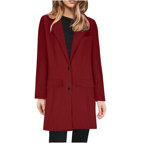 Jacket For Women Casual Plus Size Coat Winter Business  Solid Color Suit Jacket - Image 2