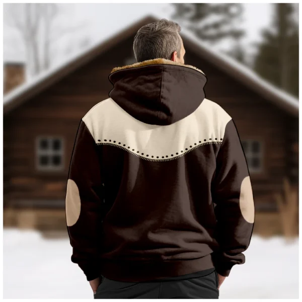 Men's Winter Print Jacket Men's Casual Trend Zipper Hooded Jacket - Image 11