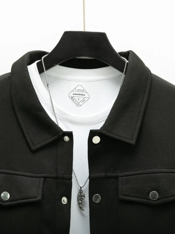 Casual men's slim jacket with lapel single breasted solid color - Image 9