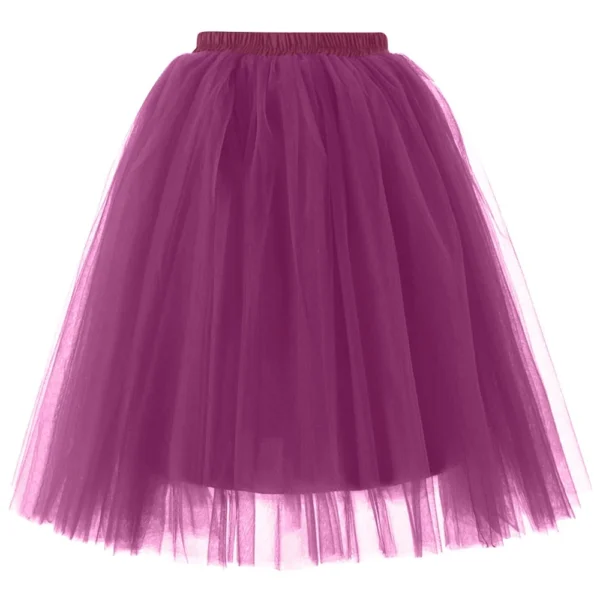 Women's Fashion Solid Color Half Skirt Party Ballet Puff Skirt Five Layer Mesh - Image 35
