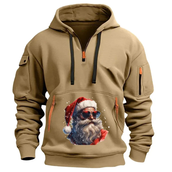 Men's Printed Sweatshirt Hoodie Zipper Arm Pocket Cardigan Men's Sports Large - Image 23