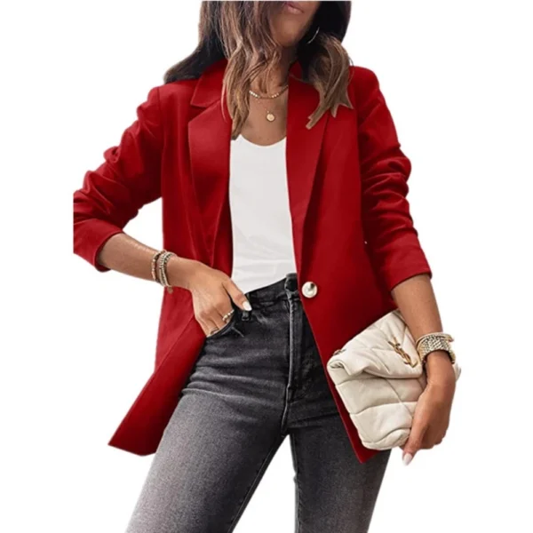 Women's solid color casual long-sleeved suit - Image 8