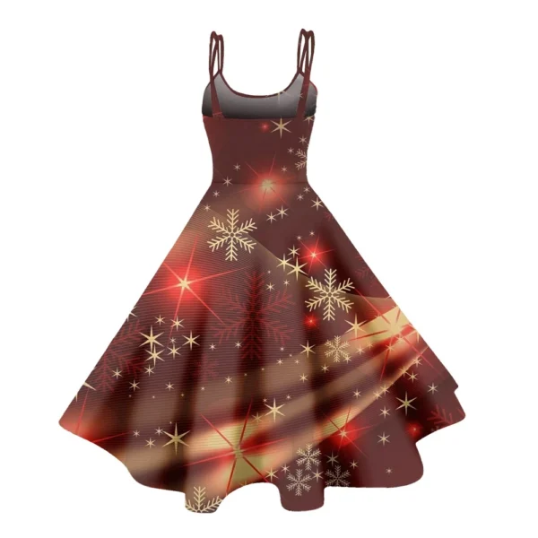 Women's Strapless Punk Sexy Gothic Cocktail Fashion Printed Dress Christmas - Image 12