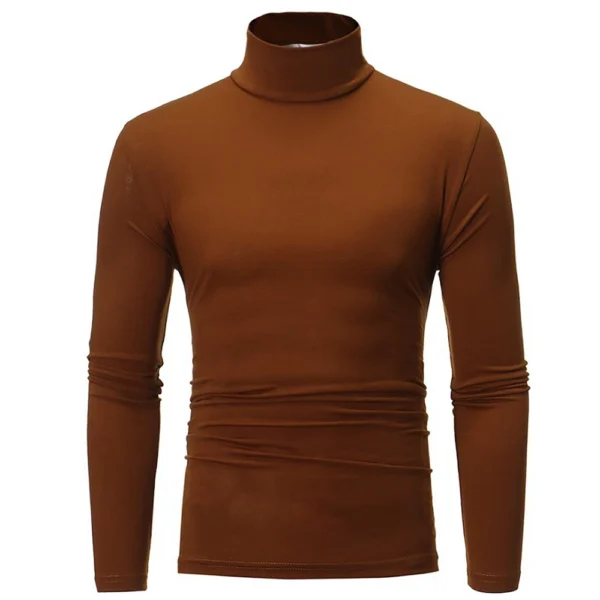 Men's Warm T-shirt Long Sleeved Warm Top Winter Sweater Warm Sports Shirt - Image 16