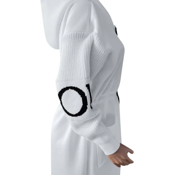 Women's  Solid Color Hooded Long Sleeve Knitted Sleeves Patchwork Casual Zip - Image 12
