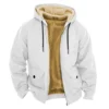 Men's Casual Zippered Pocket Hooded Jacket Men's Solid Color Fashion Warm Jacket - Image 44