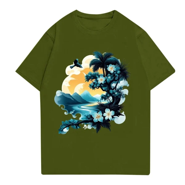 Men's Stand Collar Short Sleeve Shirt Loose Leisure Holiday Shirt Man - Image 16