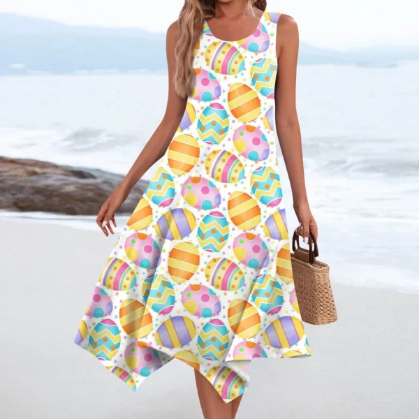 Women's Easter Sundresses Casual Printed Dresses Fashion Summer Loose Dress - Image 28