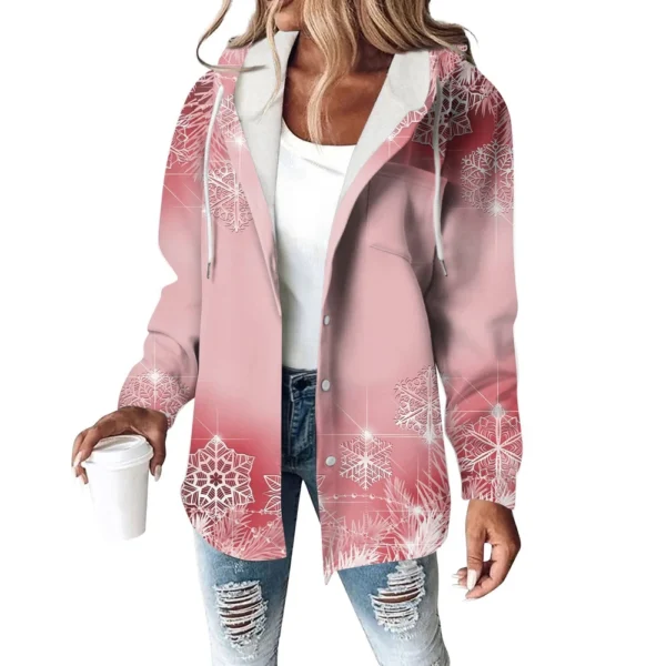 Women's Coat Casual And Fashionable Composite Thick And Warm Printed Hooded - Image 35