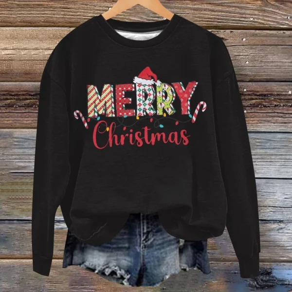 Women's Casual Loose Solid Color Easter Print Round Neck Long Sleeve Hoodie - Image 12