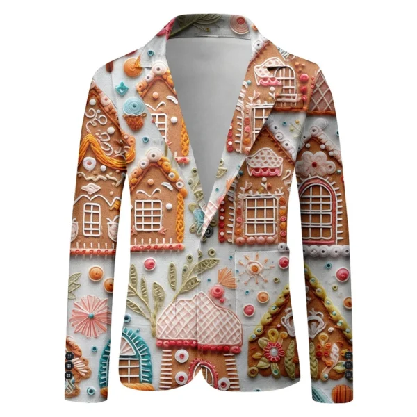 Unisex Winter Christmas Prints Suit Jackets Unisex Casual Fashion Button Jackets - Image 20