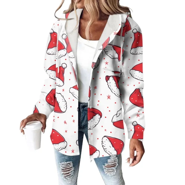 Women's Coat Casual And Fashionable Composite Thick And Warm Printed Hooded - Image 38