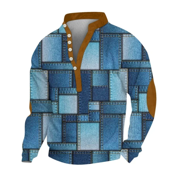 Men's Corduroy Cardigan 6-button Long-sleeved Sweatshirt - Image 26