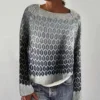 Women's Fashionable Casual Printed Round Neck Pullover Loose Long Sleeved - Image 28