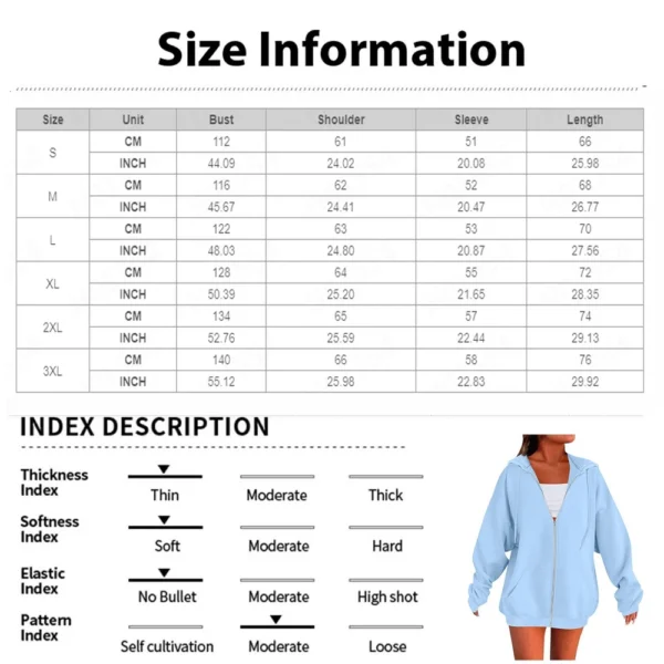 Women's Solid Color Zipper Sweatshirt Tops Daily Casual Jacket - Image 15