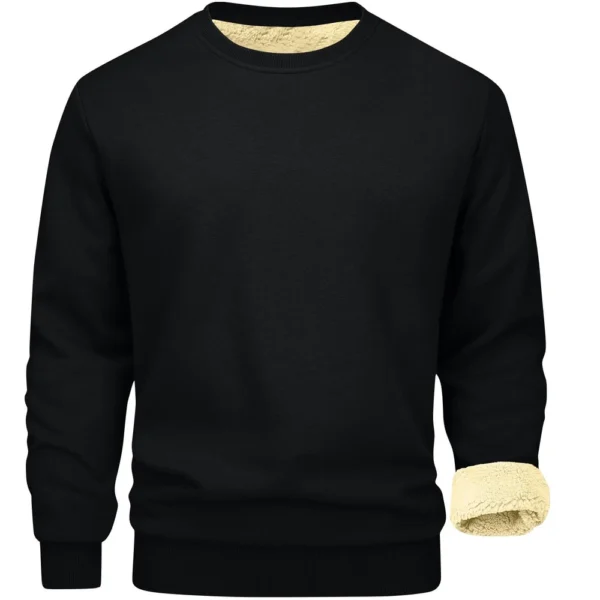 Men's Long Sleeve Fleece Casual Fuzzy Crewneck Pullover Warm Winter Sweatshirts - Image 10