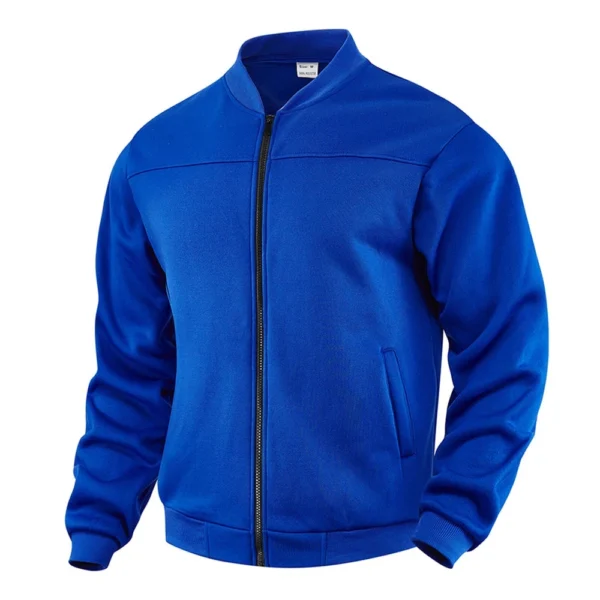Men's New Solid Color Men's Hoodie Jacket Warm Plus Fleece Thick Jacket Casual - Image 17
