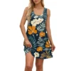 Women's Casual Fashion U-neck Sleeveless Print Dress - Image 3