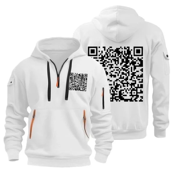 Men's Printed Sweatshirt Hoodie Zipper Arm Pocket Cardigan Men's Sports Large - Image 35