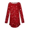Women's Print Round Neck Christmas Loose T-Shirt Pullover Long Sleeve Top - Image 11