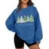 Women's Casual Fashion Long Sleeve Christmas Print Round Neck Sweatshirt Top - Image 7