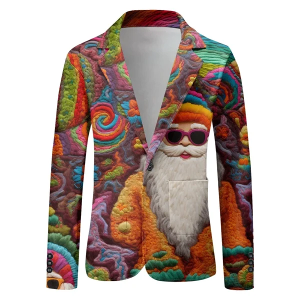 Unisex Winter Christmas Prints Suit Jackets Unisex Casual Fashion Button Jackets - Image 5