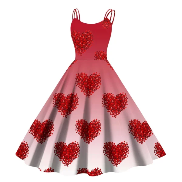 Christmas Ladies Casual Fashion Flower Print Sexy Off Shoulder Punk Retro Skirt - Image 25