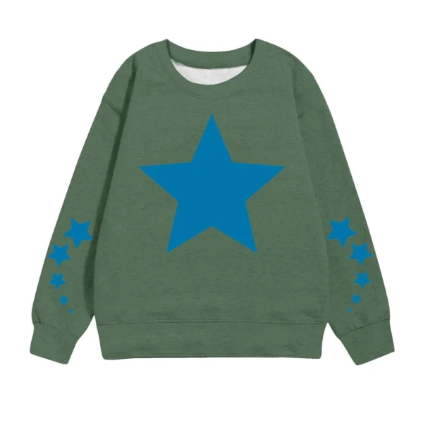Women's Fashionable Loose Fitting Hooded Pullover, Long Sleeved Sportswear, - Image 13