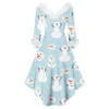 Women's Fashion V-neck Casual Fit Christmas Print Party Long Sleeve Dress - Image 10